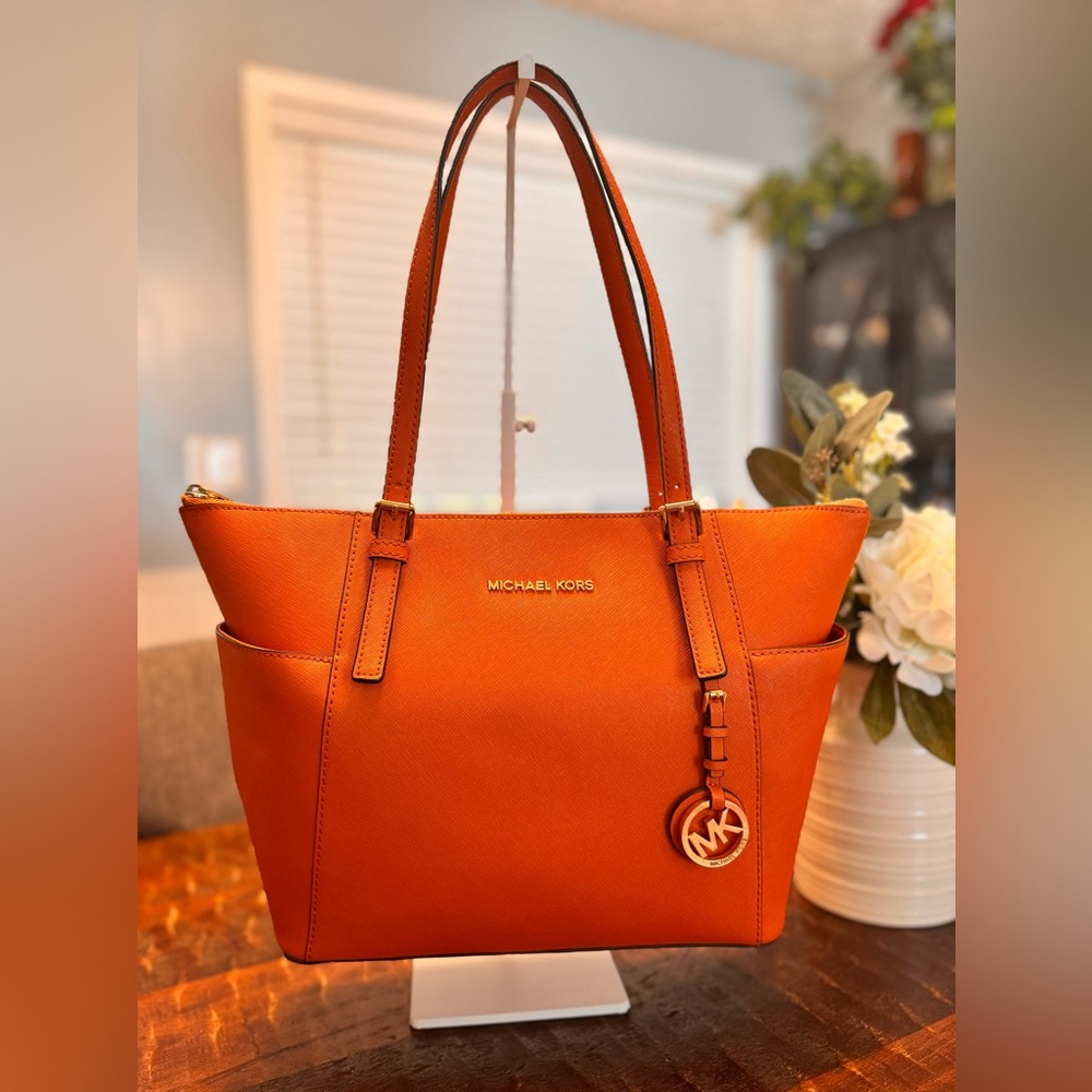 Michael Kors Vibrant Orange Tote NWT